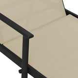 Sun Lounger Cream Steel, Textilene 191 x 61 x 97.5 cm 317597