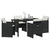 Garden Dining Set 5 pcs Black Poly Rattan 3380590