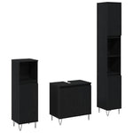 Bathroom Furniture Set 3 pcs Black Oak 30 x 30 x 190 cm 3333099