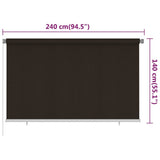Outdoor Roller Blind 240x140 cm Brown HDPE 312974