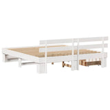 Bed Frame with Headboard White 180 x 200 cm Solid Pine Wood 3382266