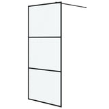Walk-in Shower Wall Black 90x195 cm Frosted ESG Glass 152111