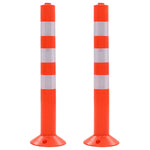 Traffic Control Bollards 2 pcs Plastic 75 cm 142828