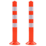 Traffic Control Bollards 2 pcs Plastic 75 cm 142828