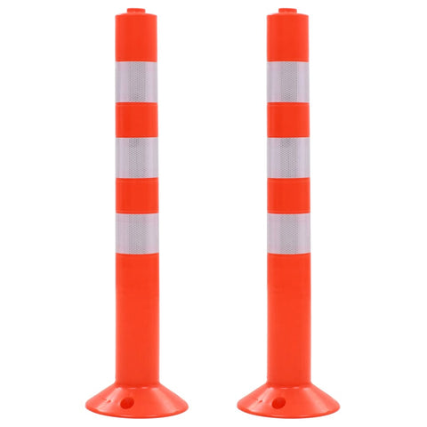 Traffic Control Bollards 2 pcs Plastic 75 cm 142828