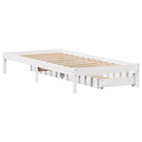 Bed Frame without Mattress White 90x190 cm Single Solid Wood Pine 3301423