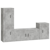 4 Piece TV Cabinet Set Concrete Grey Engineered Wood 3188602