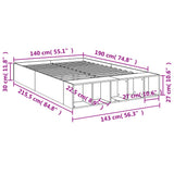 Bed Frame without Mattress Sonoma Oak 140x190 cm 3280582