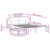 Bed Frame without Mattress White 160x200 cm Solid Wood Pine 3301519