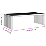 Garden Side Table Brown 110 x 55 x 35.5 cm Solid Teak Wood 42006356