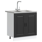 Kitchen Cabinet with Door Kalmar 2 pcs Black 80 x 46 x 81.5 cm 3315002