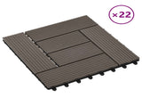 Decking Tile 22 pcs Dark Brown 30 x 30 cm WPC 3444836