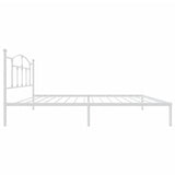 Metal Bed Frame without Mattress with Headboard White 107x203cm 353484
