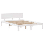 ZNTS Bed Frame with Drawers without Mattress White 150x200 cm King Size 3301987