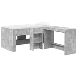 Kids'High Bed Frame with Desk 2 pcs Concrete Grey 3423465