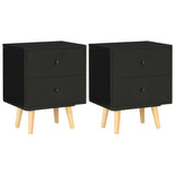 ZNTS Bedside Cabinets 2 pcs Black 40x30x50 cm Solid Pinewood 285225