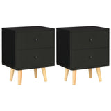 Bedside Cabinets 2 pcs Black 40x30x50 cm Solid Pinewood 285225