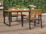 Stackable Garden Chairs 2 pcs Solid Wood Acacia and Metal 362014