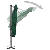 ZNTS Cantilever Garden Parasol with Aluminium Pole Green 250x250 cm 44617