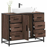 Bathroom Sink Cabinet Brown Oak 80x33x60 cm Engineered Wood 849283