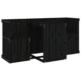 Balcony Set 2 Seater Black Solid Wood Pine 825062