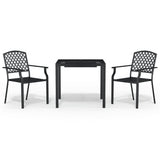 Garden Dining Set Anthracite Powder-Coated Steel 3 Piece Set 3187997