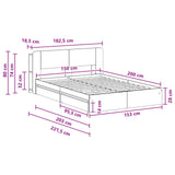 Bed Frame with Storage Grey Sonoma 150 x 200 cm Engineered Wood 3433589