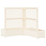 Big Planter with Trellis 2 pcs White 143 x 143 x 133.5 cm PP 42041725