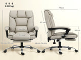 HOMCOM Pet-Friendly Faux Leather Computer Desk Chair, Executive Office Chair with Footrest and T3398P554926
