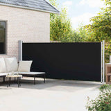 Side Awning Black Polyester with PU coating Large Retractable 313375