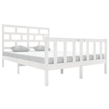 3101344 Bed Frame without Mattress White Solid Wood 120x200 cm