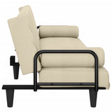 Sofa Bed with Armrests Cream Fabric 351934