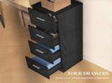 Four-Drawer Lockable Filing Cabinet - Black Wood Effect T3398P425000