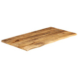 Table Top 120x60x3.8 cm Live Edge Solid Wood Rough Mango 370408