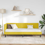 Corner Bed Frame with Headboard Yellow 80 x 200 cm Velvet 42016414