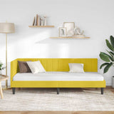 Corner Bed Frame with Headboard Yellow 80 x 200 cm Velvet 42016414