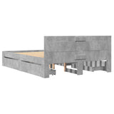 Bed Frame with Headboard without Mattress Concrete Grey 120x200 cm 3295572