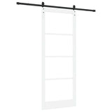 Sliding Door ORKDAL White 93 x 232 cm Solid Pine Wood and Glass 3331984