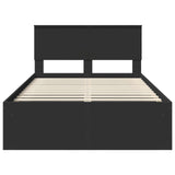 Bed Frame with Headboard Black 120 x 190 cm Solid Pine Wood 3410628