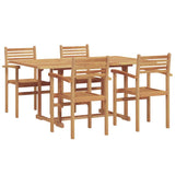 Garden Dining Set 5 pcs Natural Solid Acacia Wood 3375774