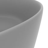 Luxury Wash Basin Round Matt Light Grey 40x15 cm Ceramic 147015