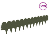 Lawn Edging 20 pcs 103 x 20 cm Steel Olive Green 8008682