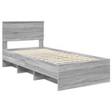 Bed Frame Grey Sonoma 120 x 123 cm Engineered Wood 3408884