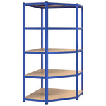 ZNTS 5-Layer Corner Shelf Blue Steel&Engineered Wood 152870