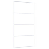 Sliding Door Frosted ESG Glass and Aluminium 102.5x205 cm White 151665