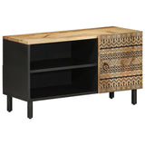 TV Cabinet Black 80x33.5x46 cm Solid Rough Wood Mango 4018643