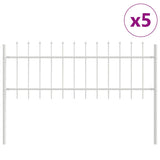 Garden Fence White 8.5 x 0.6 m Powder-coated steel 3334098