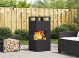 Fire Pit Black 35 x 35 x 100 cm Steel 858930