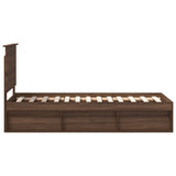 Bed Frame with Headboard Brown Oak 75 x 190 cm Solid Pine Wood 3411079