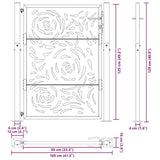 Garden Gate 100x125 cm Weathering Steel Flame Design 4100995